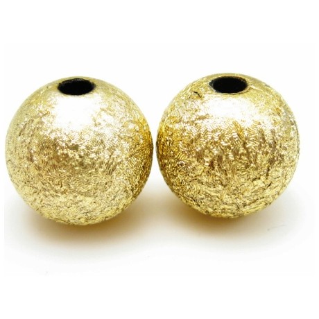 Silkebørstet guld 12 mm - 6 stk