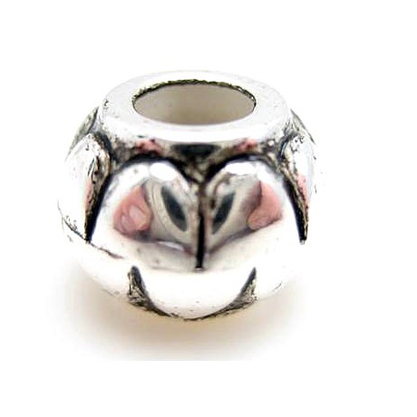 Sølv plate perle på 10 / 5 mm - 10 stk