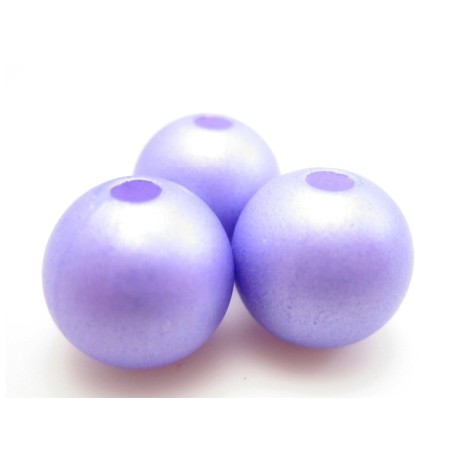 Voks perle 10mm mat lilla - 10 stk