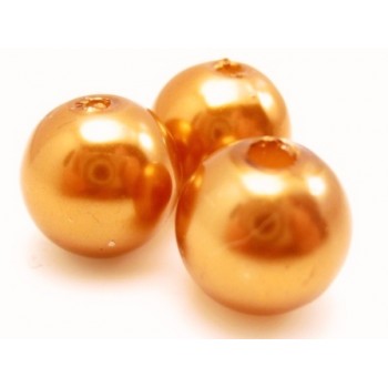 Voks perle 10 mm bronze - brun -10 stk