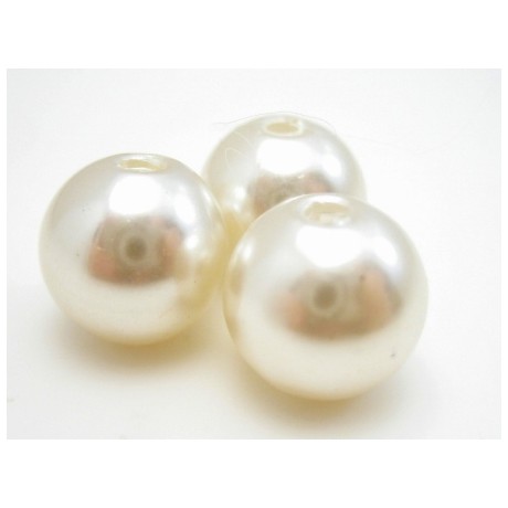 Voks perle 10 mmm hvid - 10 stk