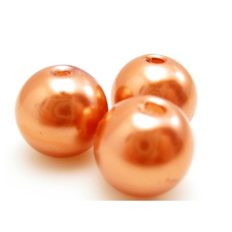 Voks perle 10 mm kobber - 10 stk