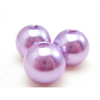 Voks perle 10 mm lys lilla - 10 stk