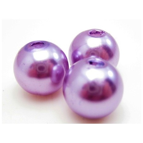 Voks perle 10 mm  lilla - 10stk