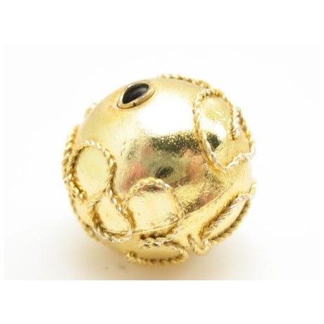 Cloisonne rund 12 mm guld