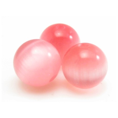 Cat eye 8 mm rosa - 10 stk