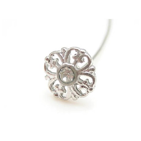 smuk sølv perlestav med sten