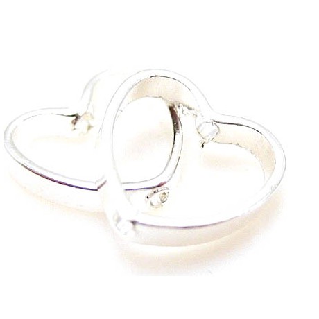Hjerte ring 9 mm sølv - 4 stk