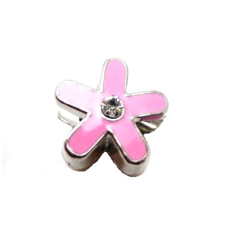 Rosa Blomst med sten / 5 mm hul