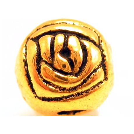 Guld rose 6 mm - 3 stk