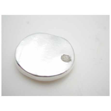 Flad bølget sølv perle 12 / 1 mm - 2 stk