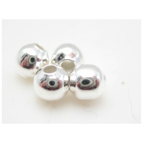 Messing rund sølv  4 mm / 1,5 mm  - 30 stk
