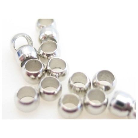 Wire klemme sølv 2 mm - 100 stk