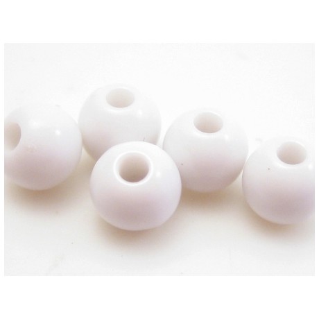 Akryl perle hvid 6mm - 30 stk