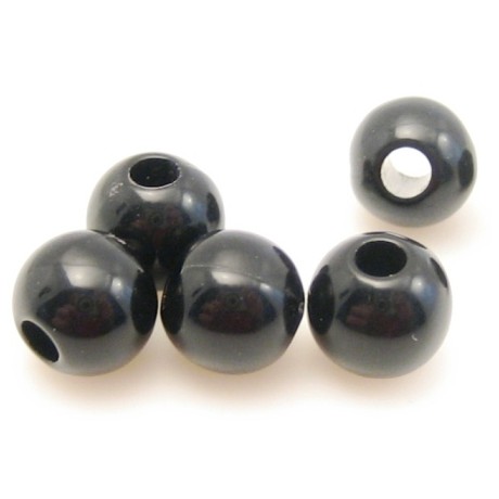 Akryl perle sort  6mm - 30 stk