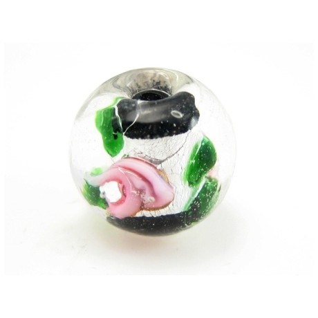 Perle med rose 12 / 1,5  mm - 4 stk