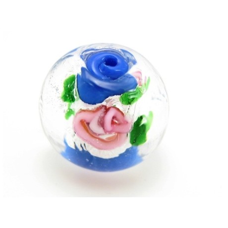 Perle med rose 12 / 1,5 mm - 4 stk