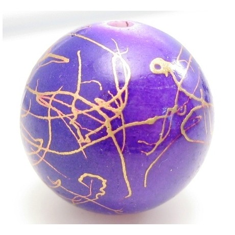 kæmpe lilla  med tynde guld streg 26 / 3 mm