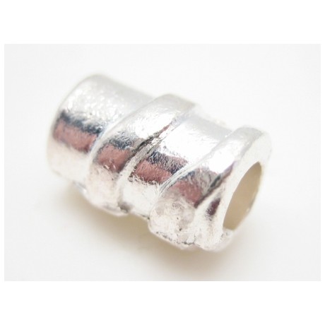 Sølv perle i tibet sølv 10 mm 4 mm hul - 3 stk
