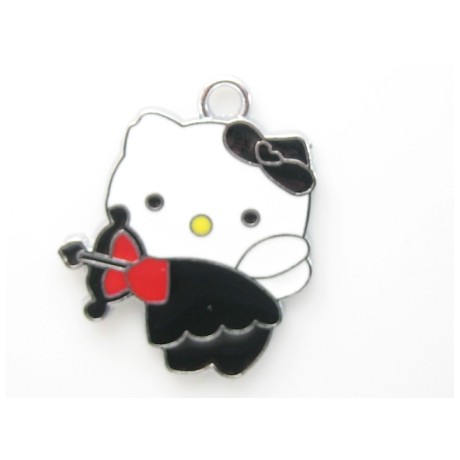 Hello Kitty vedhæng sort  30 mm