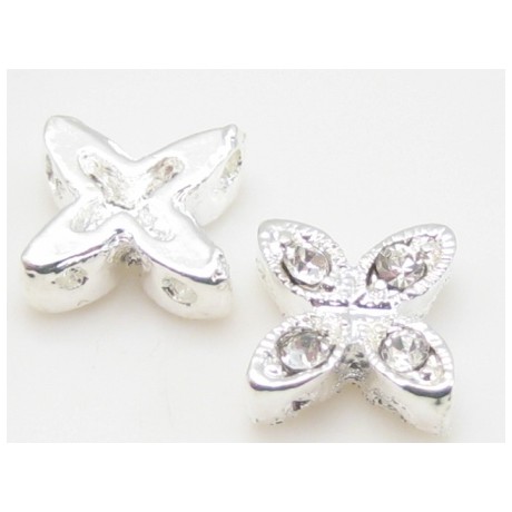 Rhinstens blomst 12 mm - 4 huller