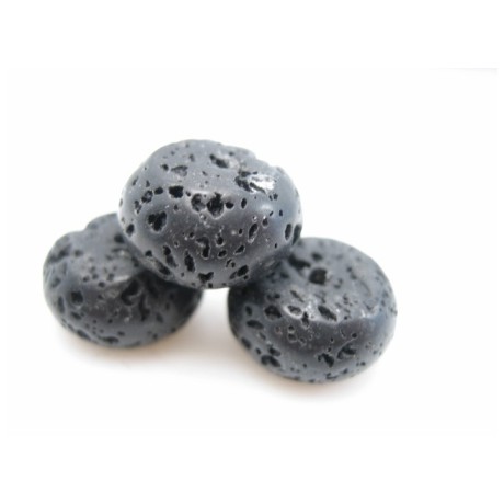 Lava rå rund lidt flad 12 mm - 6 stk