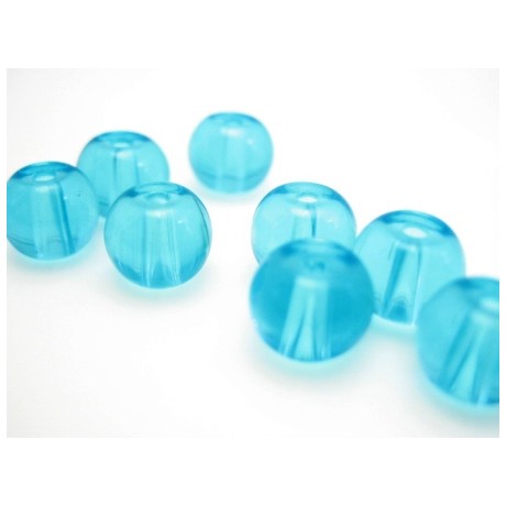 Glas perle 6 mm - Turkis - 15 stk