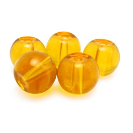 Glas perle 6 mm - lys brun  - 15 stk