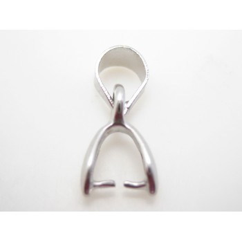 Vedhængs perle - stål med sølv belægning 12 mm