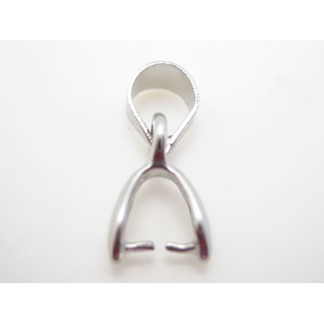 Vedhæng til perle - stål med sølv belægning 12 mm