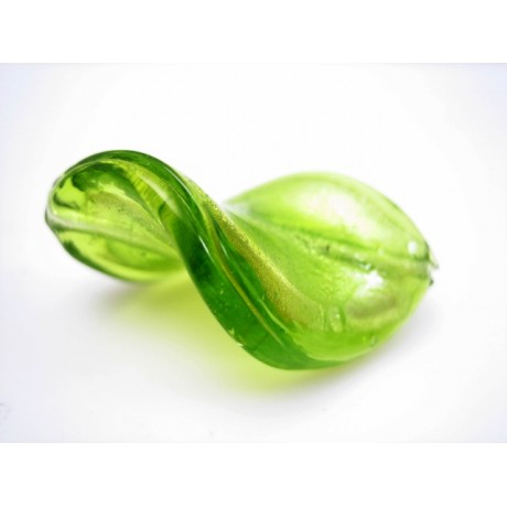 Twisted ime / forårs grøn grøn glas perle 30 mm