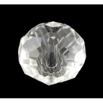 Smuk facceteret klar glas perle 10 mm - 2 STK