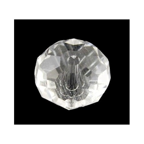 Smuk facceteret klar glas perle 10 mm - 2 STK