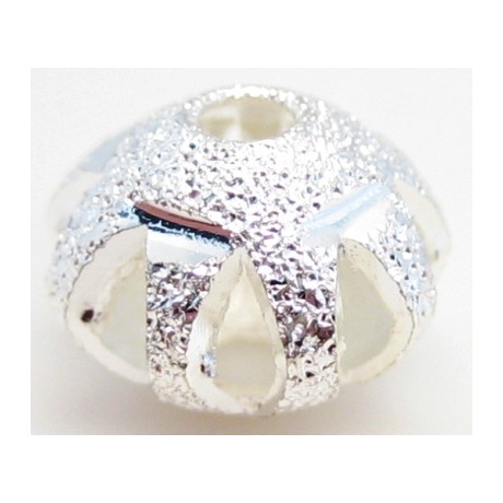 Sølv stardust hul mønster 9 / 1,8 mm - 2 stk