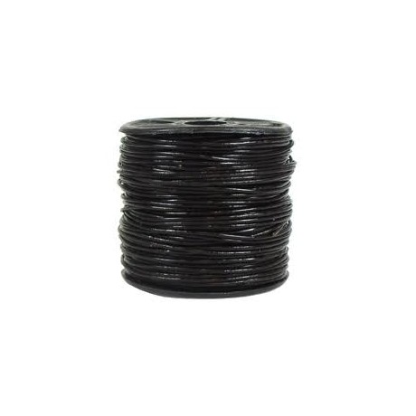 Læder snøre 2mm - sort -  1 M