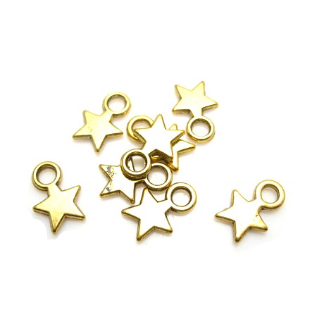 Stjerne i gylden  11 / 4 mm - 8 stk