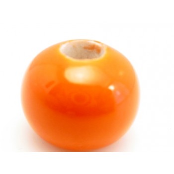 Kæmpe keramik perle 22 x 12 / 6 mm Orange