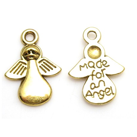 Engel guld 14 mm  "made for an angel" - 2 stk