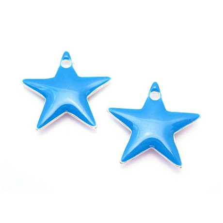 Emalje stjerne 12 mm - TURKIS - 2 stk