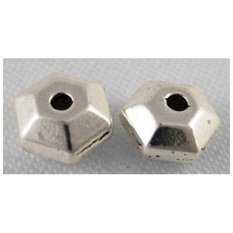 Flot tibetansk sølv perle på 5 mm/ 1 mm hul - 10 stk