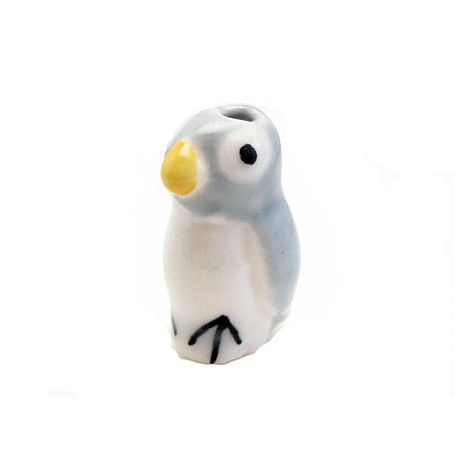 Porcelæns pingvin grå 20  mm