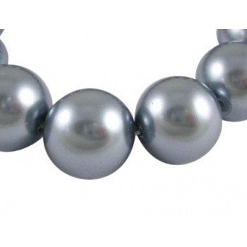 Glas voks perle stål grå 6 / 1 mm - 50 stk