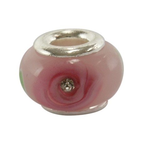 Rosa glas led med lille sten