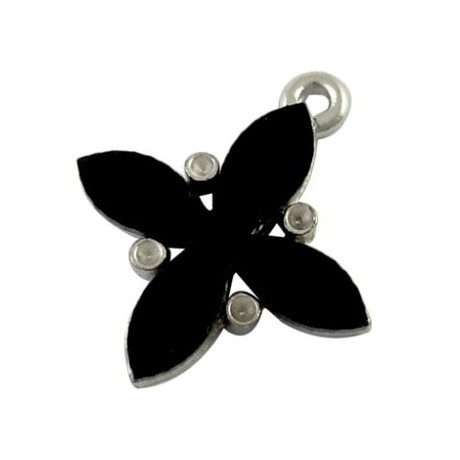 Vedhæng med sort glas 22  mm - HOT