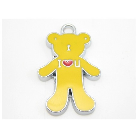 Bamse vedhæng gul 27 mm