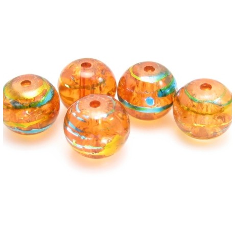 Glas perler orange 8 / 1 mm - 20 stk