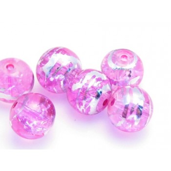 Glas perler rosa 8 / 1 mm - 20 stk