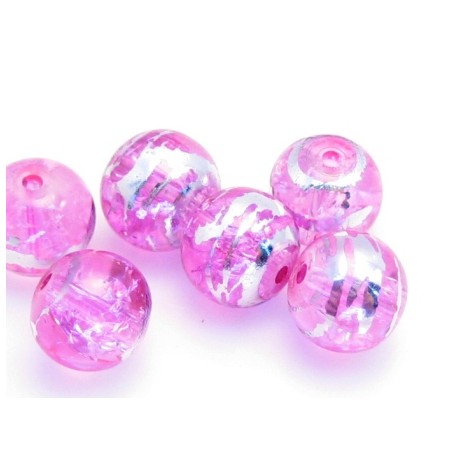 Glas perler rosa 8 / 1 mm - 20 stk