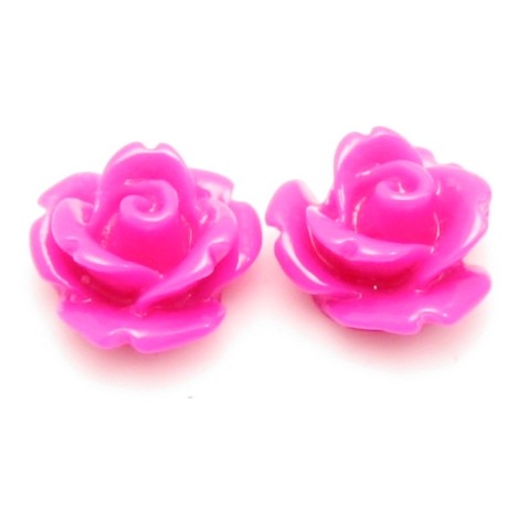 Resin rose pink 11 mm - 4 stk