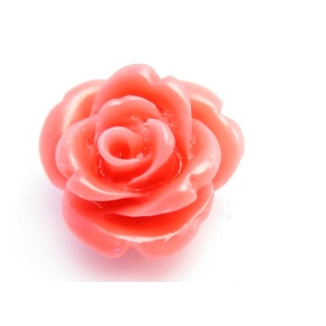 Synt. Koral rose   - koral rød 15 mm med hul  - 2 stk